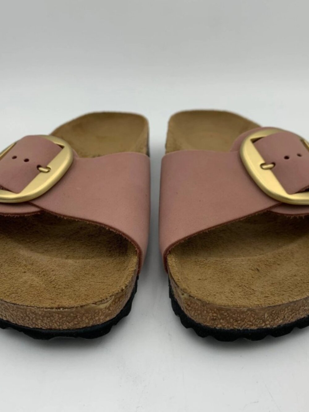 Birkenstock Madrid Big Buckle Old Rose Nubuck Leather Narrow Width Sandals